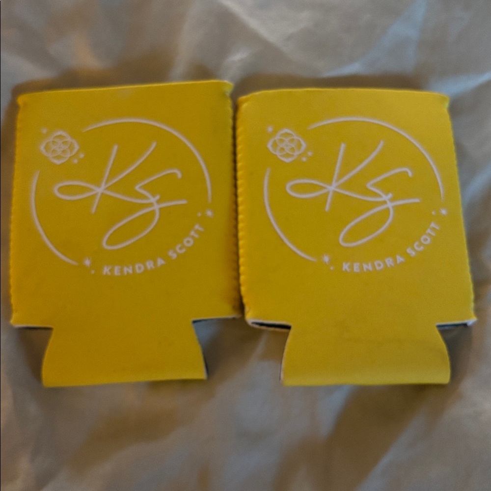 Kendra Scott Yellow Can Drink Foam Coozie. 
Lot of 2. Never used